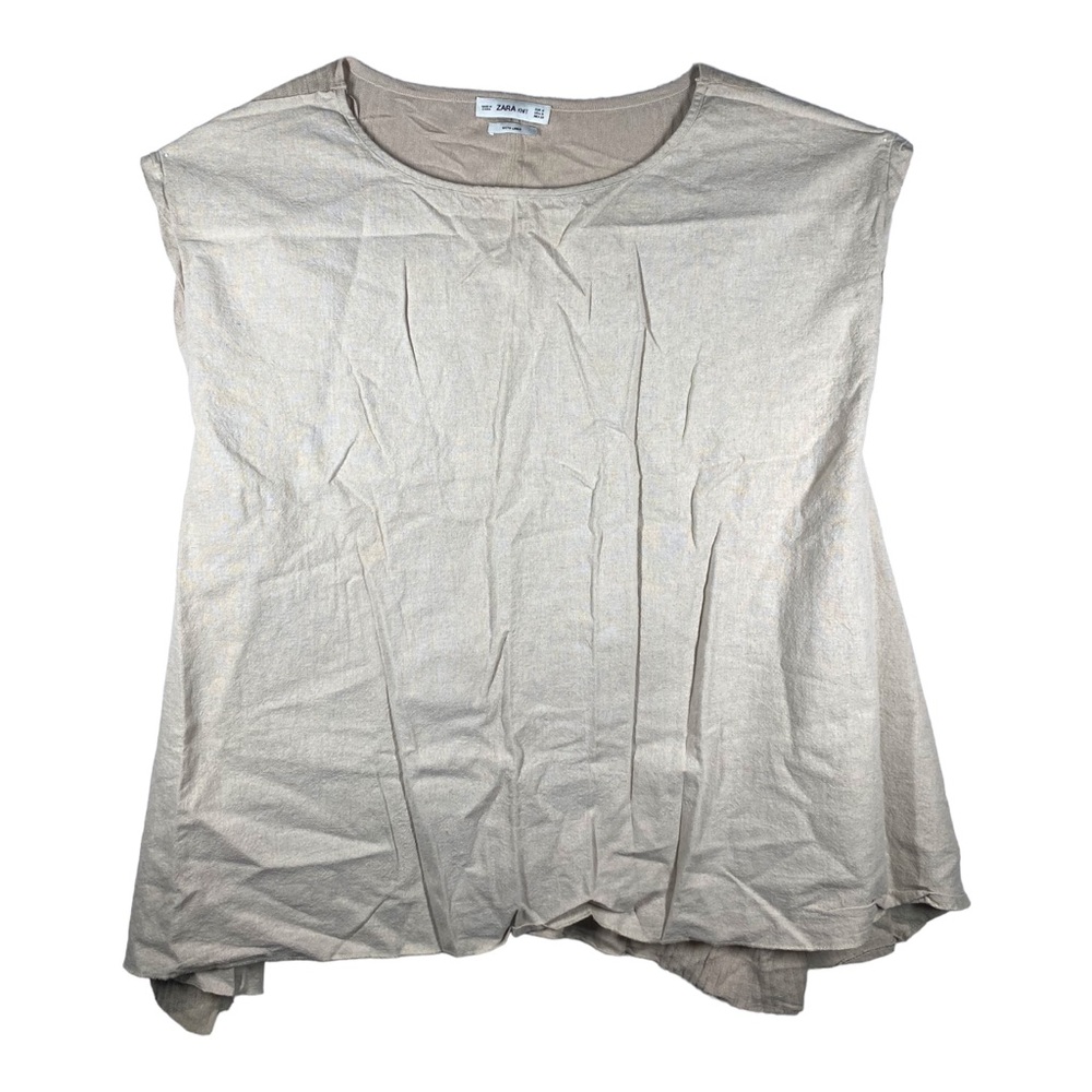 Zara  Women oversized knit Tan top Size  medium